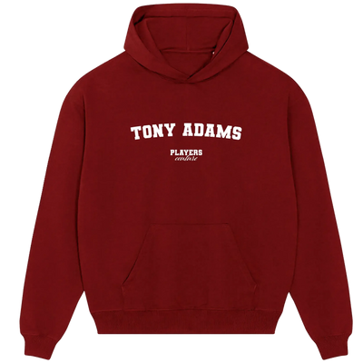Tony Adams hoodie – navy men's hoodie with white Tony Adams letters and Players Couture logo on the chest