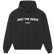 Jake The Snake hoodie – navy men's hoodie with white Jake The Snake letters and Players Couture logo on the chest