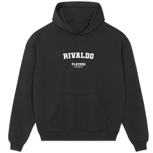 Rivaldo hoodie – navy men's hoodie with white Rivaldo letters and Players Couture logo on the chest