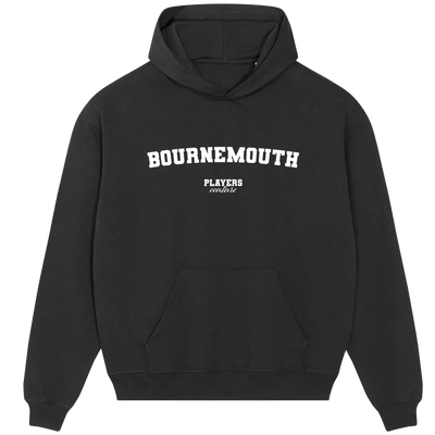 Bournemouth hoodie – navy men's hoodie with white Bournemouth letters and Players Couture logo on the chest