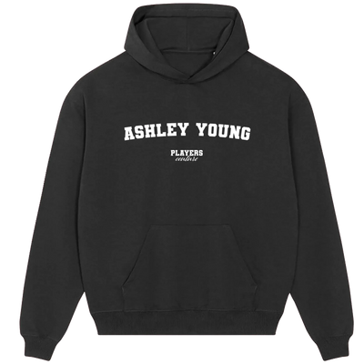 Ashley Young hoodie – black men's hoodie with white Ashley Young letters and Players Couture logo on the chest