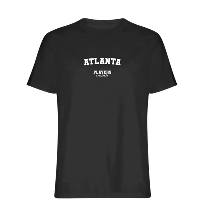 Atlanta t-shirt – black men's t-shirt with white Atlanta letters and Players Couture logo on the chest