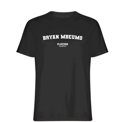 Bryan Mbeumo t-shirt – black men's t-shirt with white Bryan Mbeumo letters and Players Couture logo on the chest