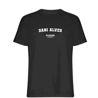 Dani Alves t-shirt – black men's t-shirt with white Dani Alves letters and Players Couture logo on the chest