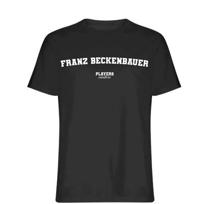 Franz Beckenbauer t-shirt – black men's t-shirt with white Franz Beckenbauer letters and Players Couture logo on the chest