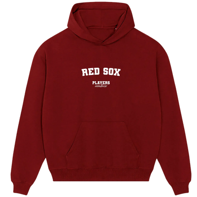 Red Sox hoodie – red men's hoodie with white Red Sox letters and Players Couture logo on the chest