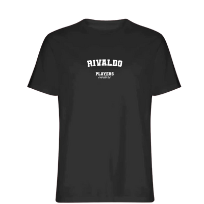 Rivaldo t-shirt – black men's t-shirt with white Rivaldo letters and Players Couture logo on the chest
