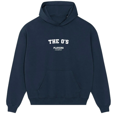 The O's hoodie – navy men's hoodie with white The O's letters and Players Couture logo on the chest