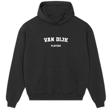 Black Players Couture men's hoodie with Van Dijk text and front kangaroo pocket