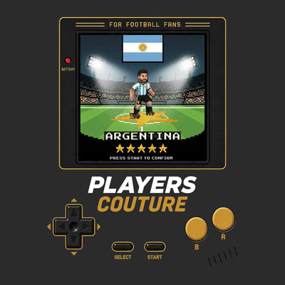 Argentina World Cup 8-Bit Men's Hoodie retro gaming football design by Players Couture