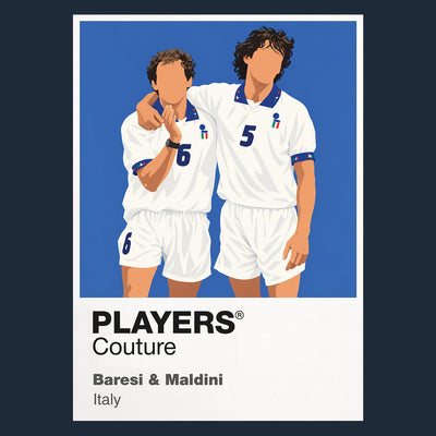 Franco Baresi and Paolo Maldini Italy Icon Frame artwork in navy