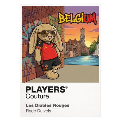 Belgium Football Cool Bunny Kids T-Shirt – Belgium football cool bunny framed artwork detail – Players Couture