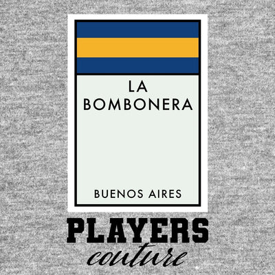 Boca Juniors Monopoly Card t-shirt – grey men's t-shirt with black Boca Juniors Monopoly Card letters and Players Couture