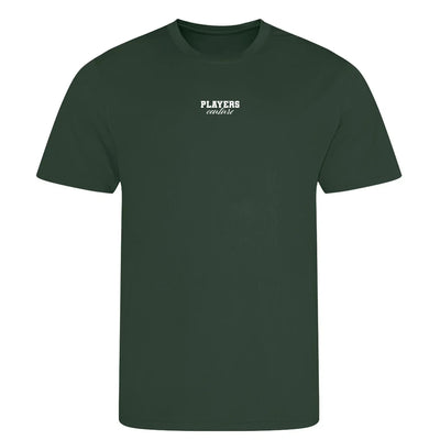 Essentials Collection t-shirt – green men's t-shirt with white Essentials Collection letters and Players Couture logo on the