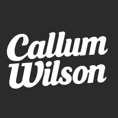 Callum Wilson Logo Men's Hoodie – black close-up detail shot of the Callum Wilson Players Couture logo design