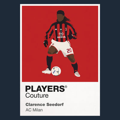Clarence Seedorf AC Milan Icon Frame Men's Hoodie — Navy Artwork