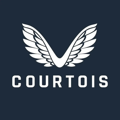 Thibaut Courtois Logo Men's T-Shirt – navy close-up detail shot of the Thibaut Courtois Players Couture logo design
