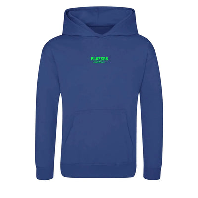 Custom Create Logo Kids Sports Hoodie – close-up detail shot of the Custom Create Players Couture logo design