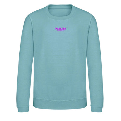 Custom Create Your Logo Kids Sweatshirt – close-up detail shot of the Custom Create Your Players Couture logo design