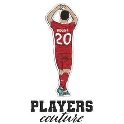 Diogo Jota Badge Men's T-Shirt – close-up detail shot of the Diogo Jota Players Couture logo design