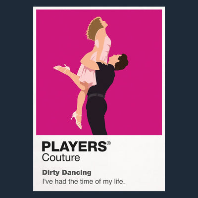Dirty Dancing Baby and Johnny's poised final lift at Kellerman's summer resort Icon Frame artwork in navy