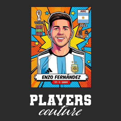 Enzo Fernandez World Cup Sticker Kids Hoodie – enzo fernandez black Players Couture design