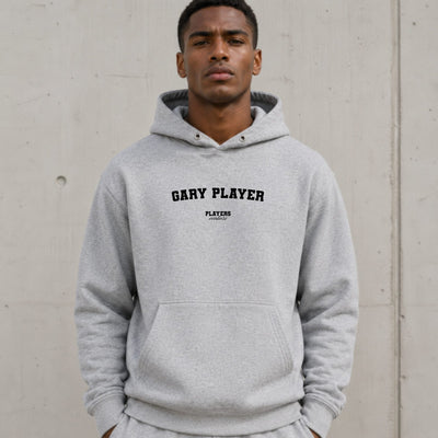 gary-player name-print hoodie - grey
