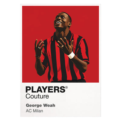 George Weah AC Milan Icon Frame — White