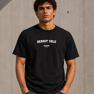 Gerrit Cole black men's T-shirt lifestyle photograph