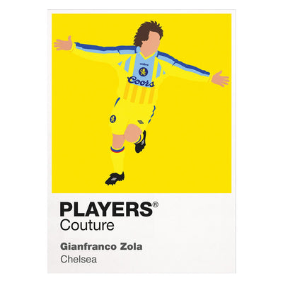 Gianfranco Zola Chelsea away Icon Frame artwork on white