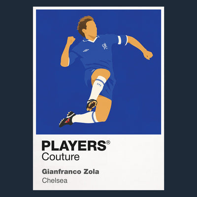 Gianfranco Zola Chelsea Icon Frame Men's Hoodie — Navy Artwork