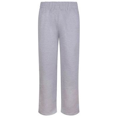 Essentials Collection Men's Premium Heavyweight Grey Joggers Back Logo – grey close-up detail shot of the Essentials