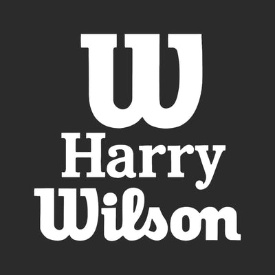 Harry Wilson Logo Men's Hoodie – black close-up detail shot of the Harry Wilson Players Couture logo design