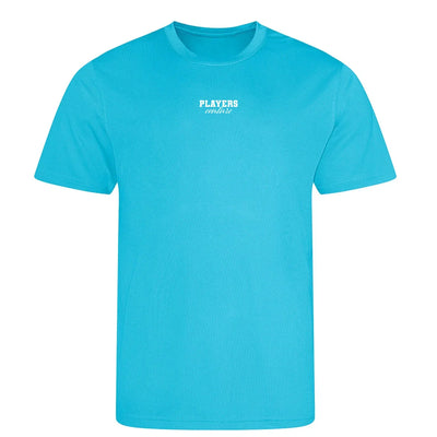 Essentials Collection t-shirt – blue men's t-shirt with white Essentials Collection letters and Players Couture logo on the