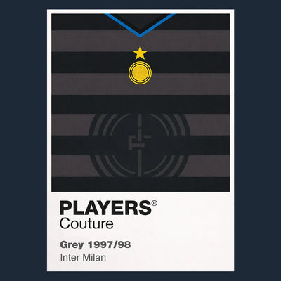 Inter Milan Grey Classic Football Shirt Colours Frame - Icon Design (View 8)