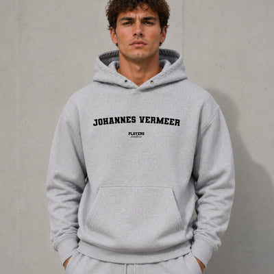johannes-vermeer name-print hoodie - grey