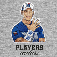 John Cena Badge Men's Hoodie – black close-up detail shot of the John Cena Players Couture logo design