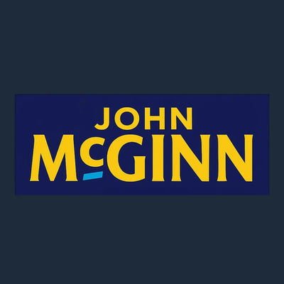 John McGinn Logo Men's Hoodie – navy close-up detail shot of the John McGinn Players Couture logo design