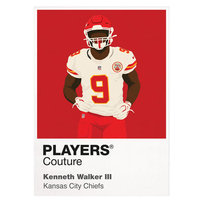 Kenneth Walker III Kansas City Chiefs white Icon Frame artwork detail