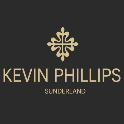 Kevin Phillips Logo Kids Hoodie – black close-up detail shot of the Kevin Phillips Players Couture logo design