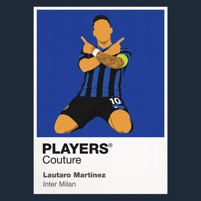 Lautaro Martinez Inter Milan Icon Frame Men's Hoodie — Navy Artwork