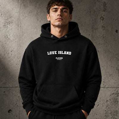 Love Island name-print hoodie - black