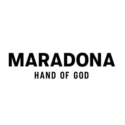 Maradona Hand of God Logo Kids T-Shirt – white close-up detail shot of the Maradona Hand of God Players Couture logo design