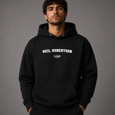 Neil Robertson name-print hoodie - black