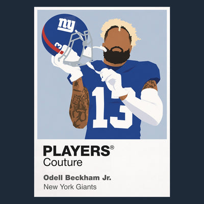 Odell Beckham Jr New York Giants navy Icon Frame artwork detail