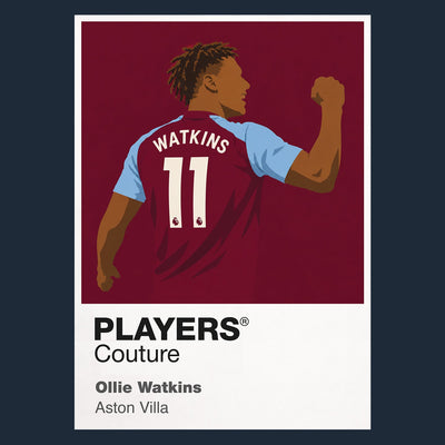 Ollie Watkins Aston Villa Icon Frame Men's Hoodie — Navy Artwork