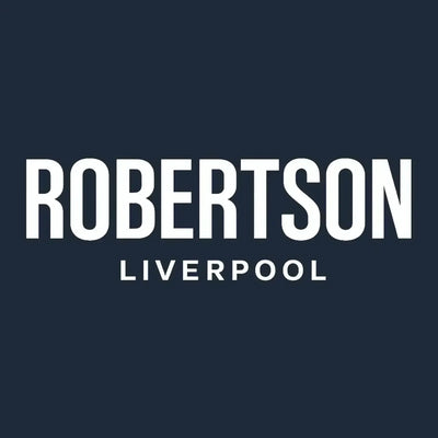 Andy Robertson Logo Kids Hoodie – navy close-up detail shot of the Andy Robertson Players Couture logo design