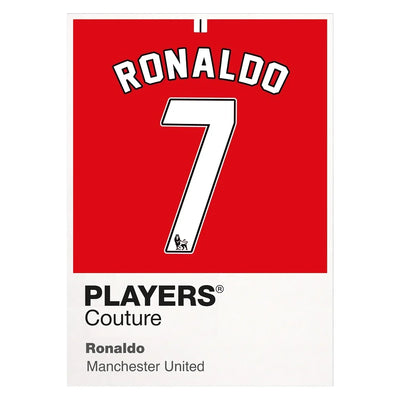 Ronaldo 7 Manchester United Football Shirt Frame Men's Hoodie – white close-up detail shot of the Ronaldo 7 Manchester