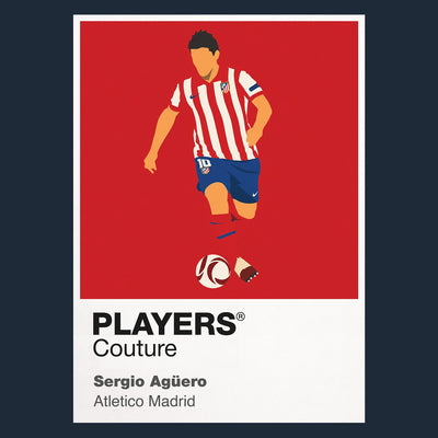 Sergio Aguero Atletico Madrid Icon Frame Men's Hoodie — Navy Artwork
