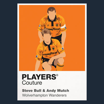 Steve Bull and Andy Mutch Wolverhampton Wanderers Icon Frame artwork in navy